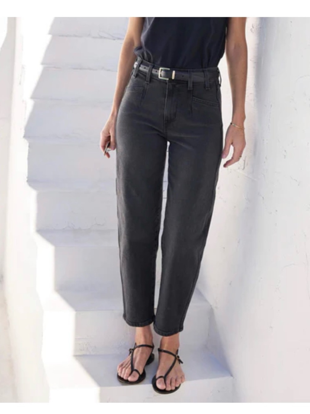 AYR Women's Slim Straight Jeans — Washed Black